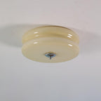 Art Deco LED Deckenlampe mit Geriffeltem Glas