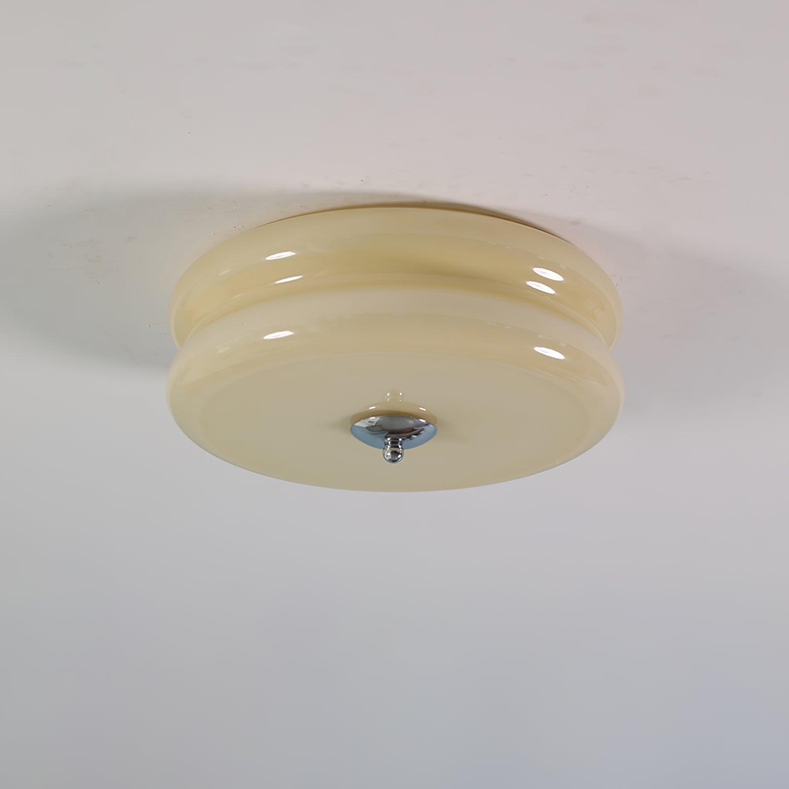Art Deco LED Deckenlampe mit Geriffeltem Glas