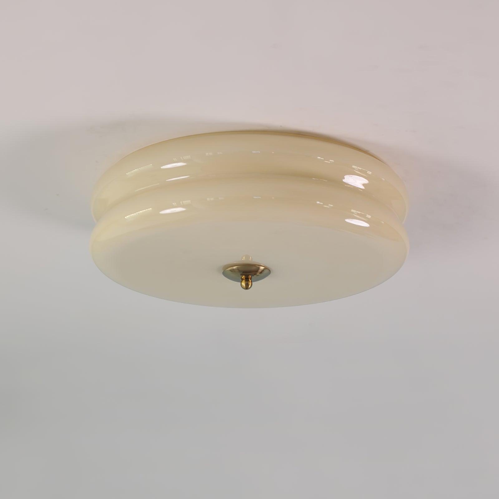 Art Deco LED Deckenlampe mit Geriffeltem Glas