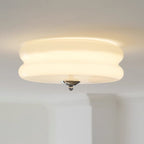 Art Deco LED Deckenlampe mit Geriffeltem Glas