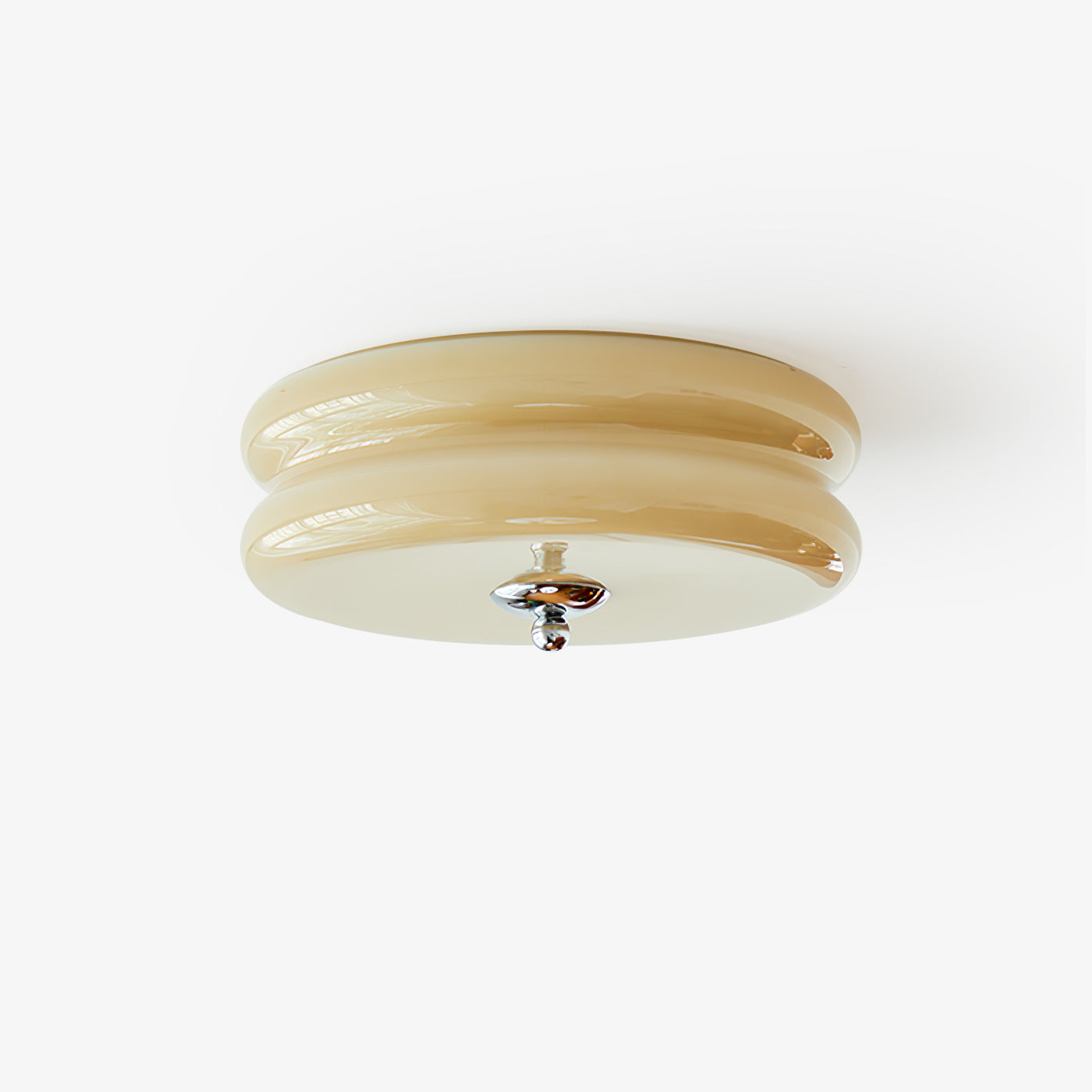 Art Deco LED Deckenlampe mit Geriffeltem Glas