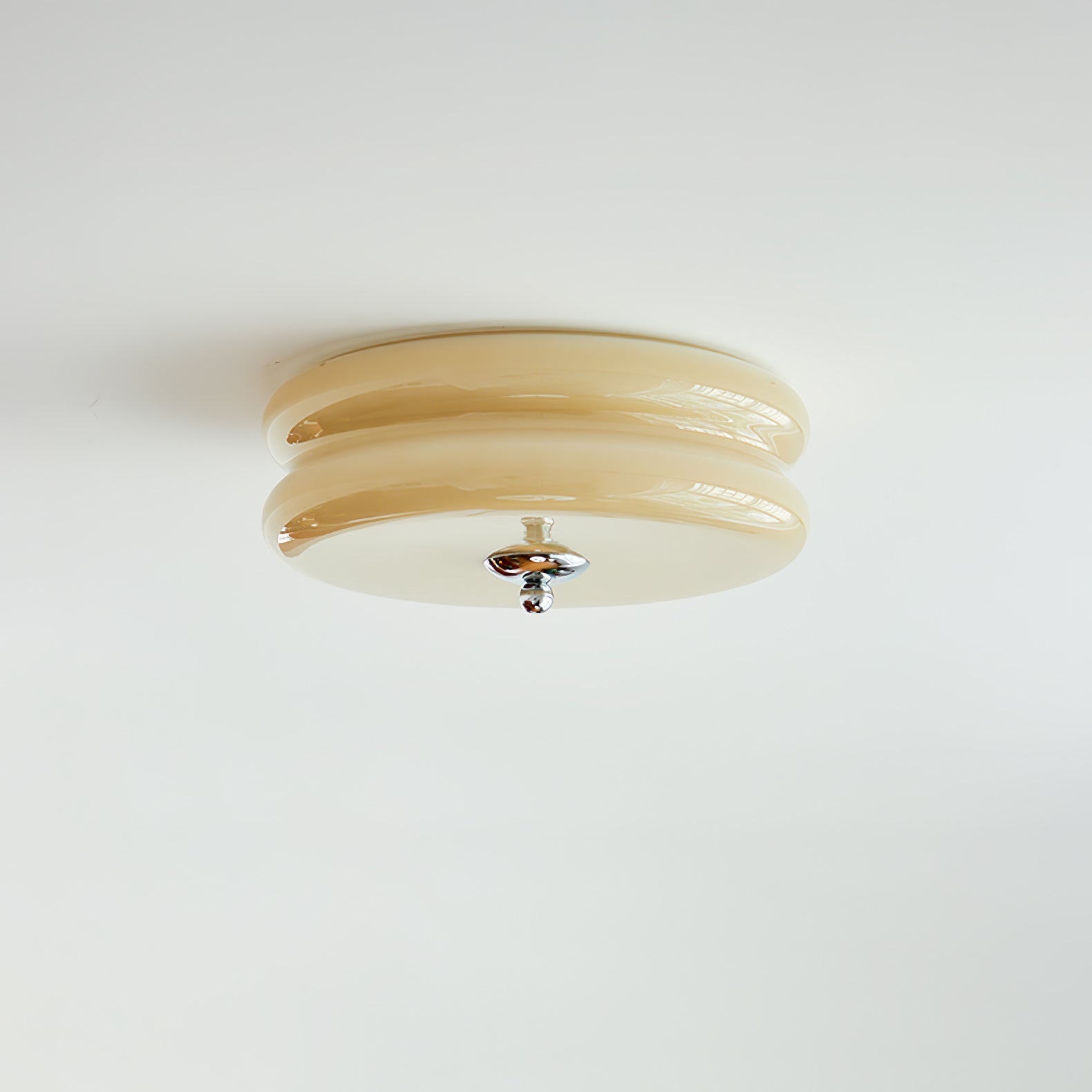 Art Deco LED Deckenlampe mit Geriffeltem Glas