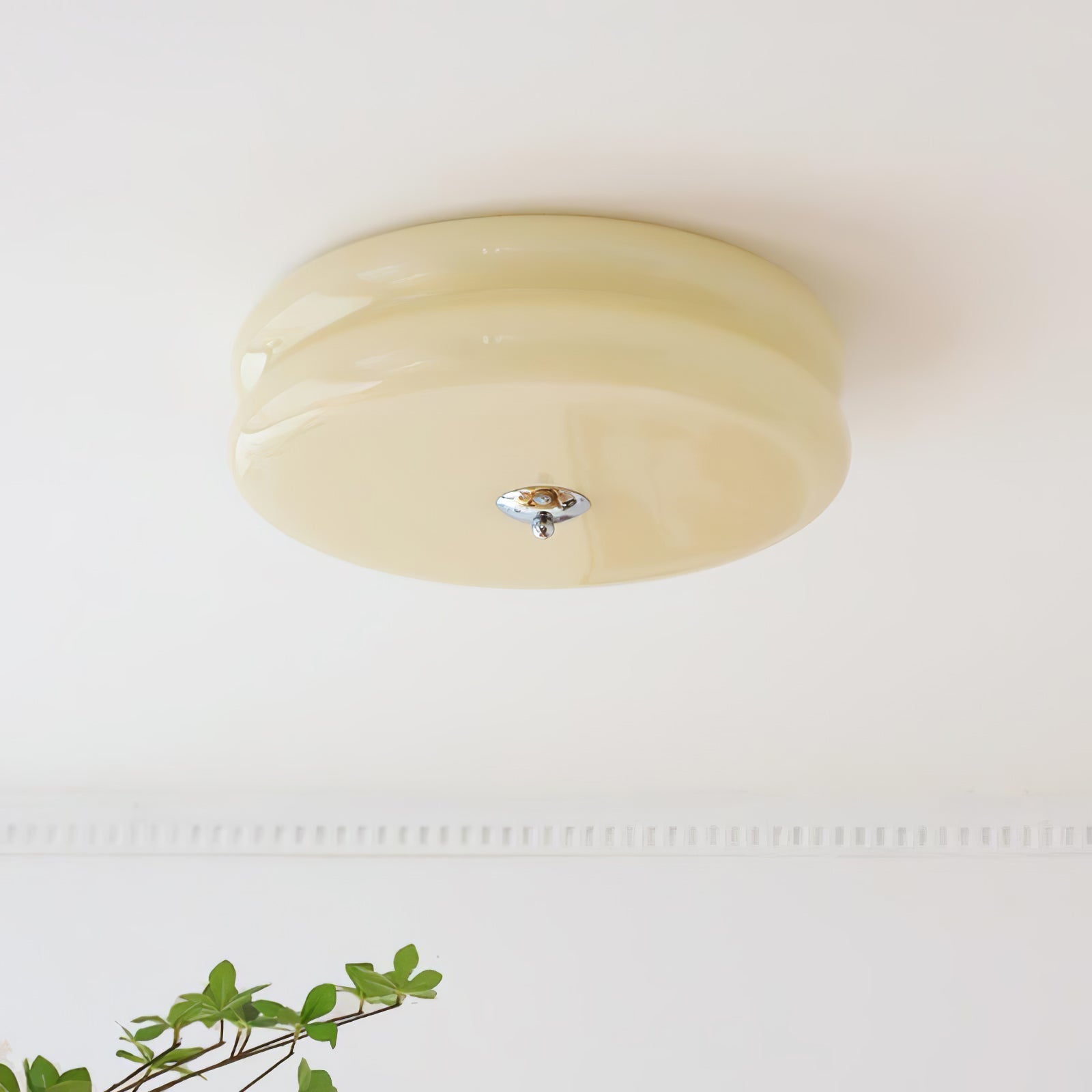 Art Deco LED Deckenlampe mit Geriffeltem Glas