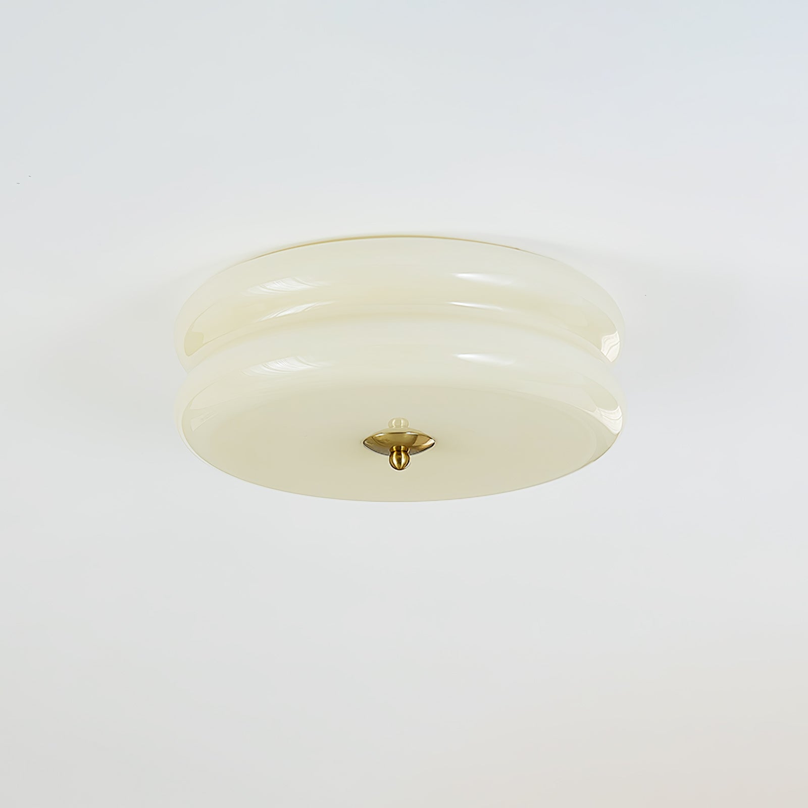 Art Deco LED Deckenlampe mit Geriffeltem Glas