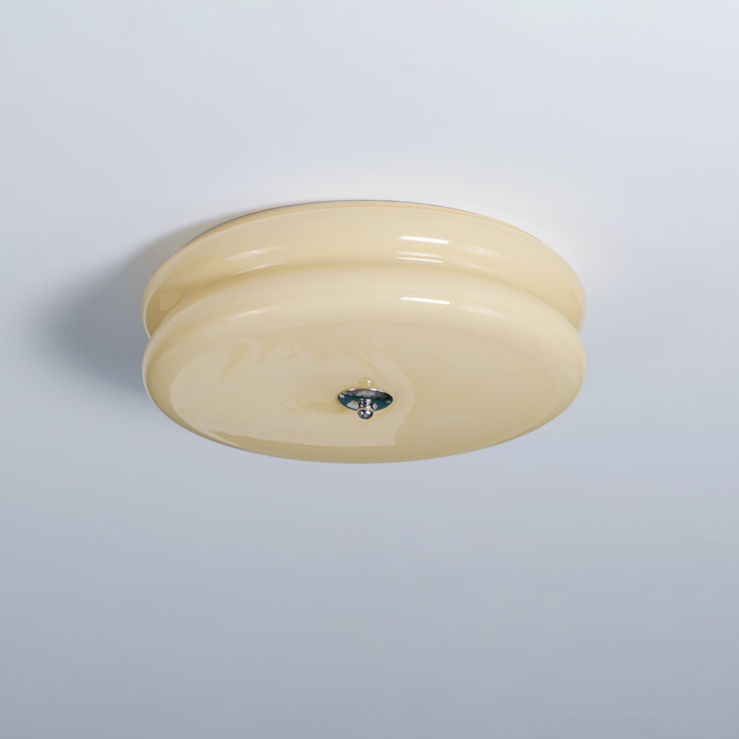 Art Deco LED Deckenlampe mit Geriffeltem Glas
