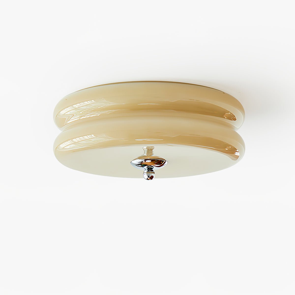Art Deco LED Deckenlampe mit Geriffeltem Glas