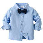 Gentino Kinderanzug Set – 4-teiliges Festliches Outfit mit Fliege