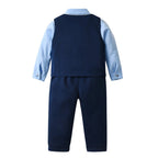 Gentino Kinderanzug Set – 4-teiliges Festliches Outfit mit Fliege