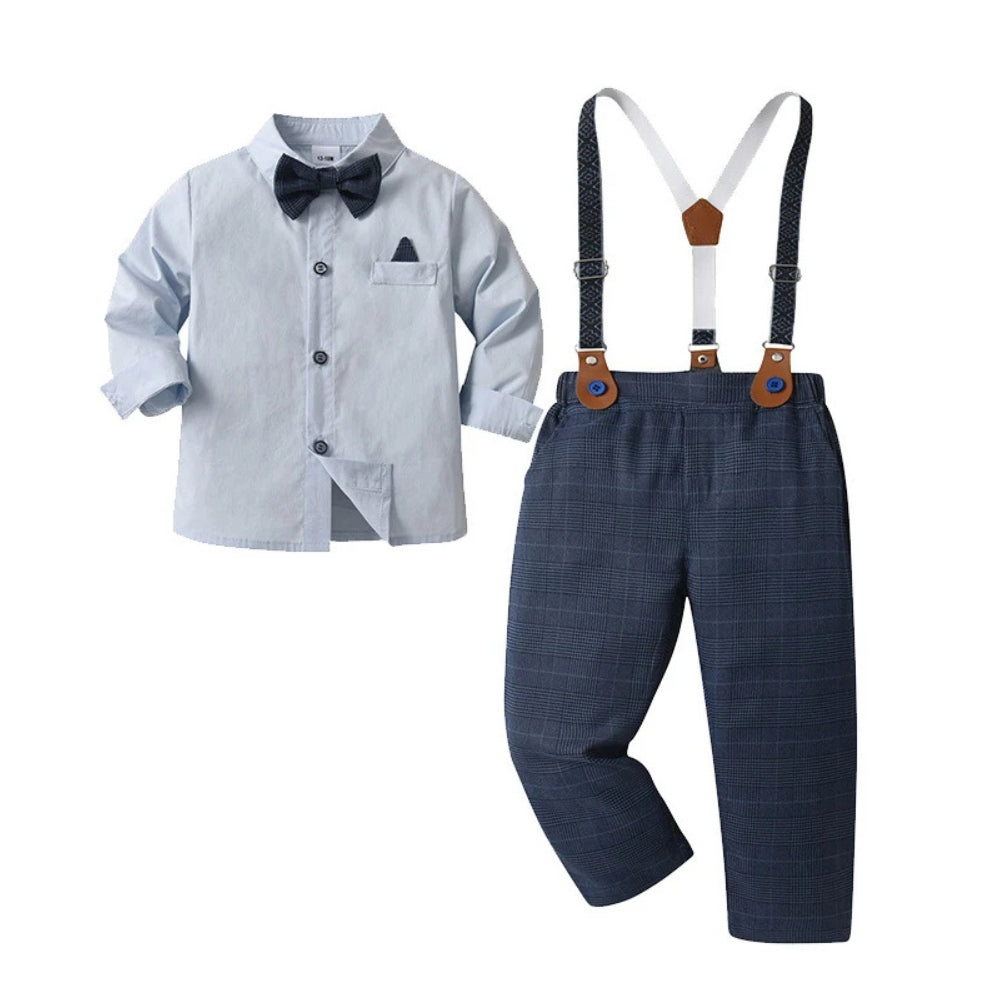 Gentino Kinderanzug Set – 4-teiliges Festliches Outfit mit Fliege