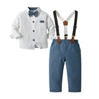 Gentino Kinderanzug Set – 4-teiliges Festliches Outfit mit Fliege