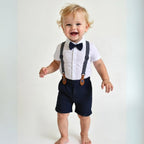 Gentino Kinderanzug Set – 4-teiliges Festliches Outfit mit Fliege