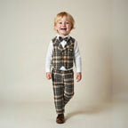Gentino Kinderanzug Set – 4-teiliges Festliches Outfit mit Fliege