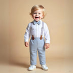 Gentino Kinderanzug Set – 4-teiliges Festliches Outfit mit Fliege