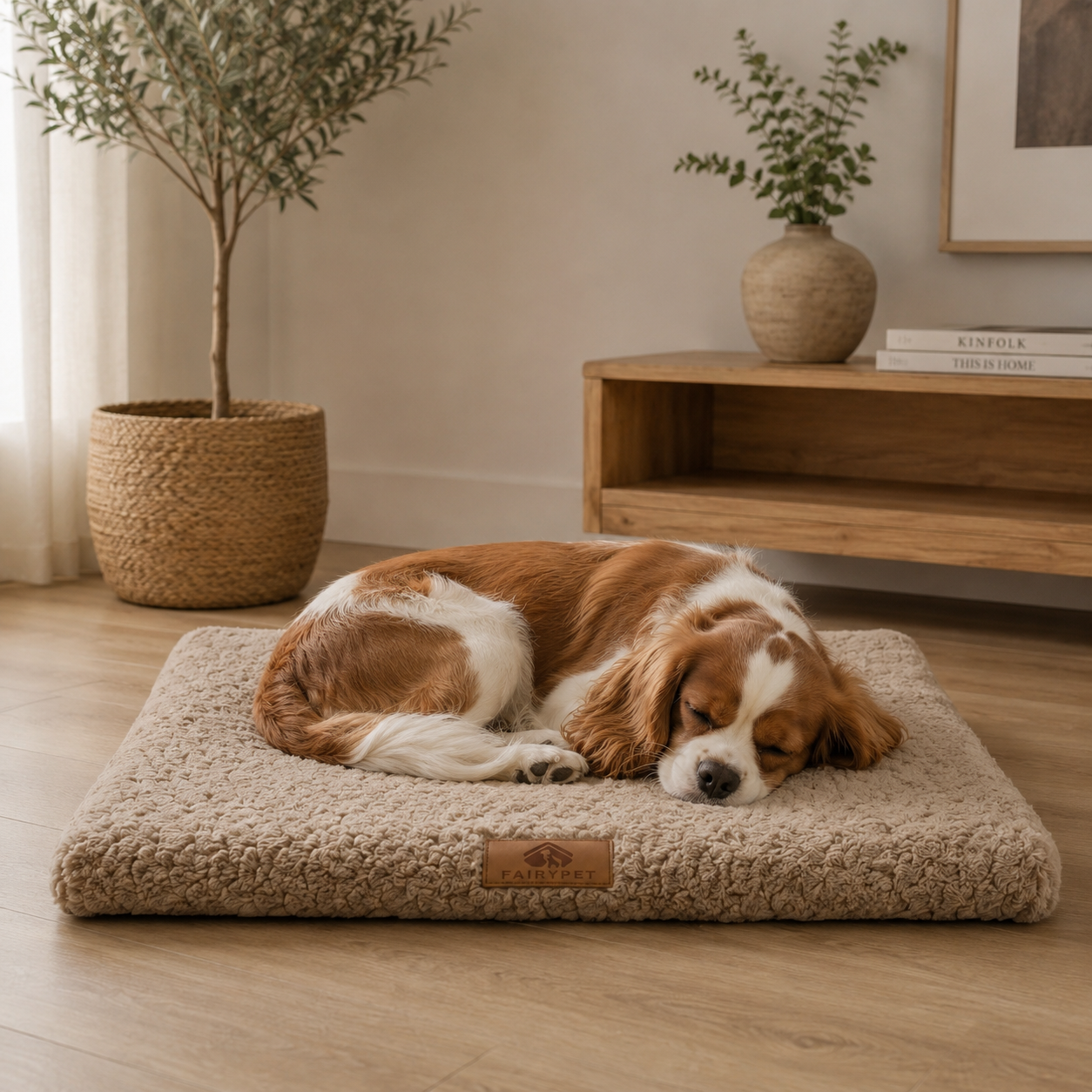 KuschelNest Hundematte mit Waschbarem Bezug und Rutschschutz