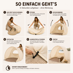 Sonnennest PopUp-Strandmuschel dla 3–4 osób z natychmiastowym montażem