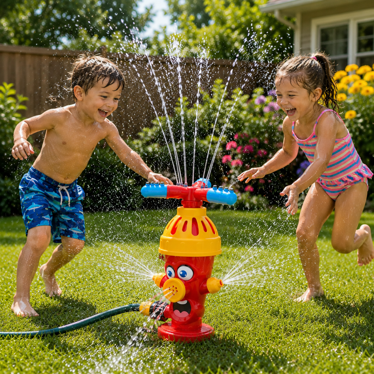 Hydrofun zraszacz wodny w kształcie hydrantu do ogrodu i letnich zabaw