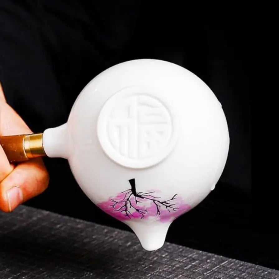 SakuraFlow Teekanne mit Drehbarem Teefilter aus Keramik