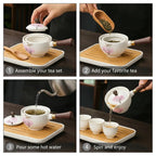 SakuraFlow Teekanne mit Drehbarem Teefilter aus Keramik