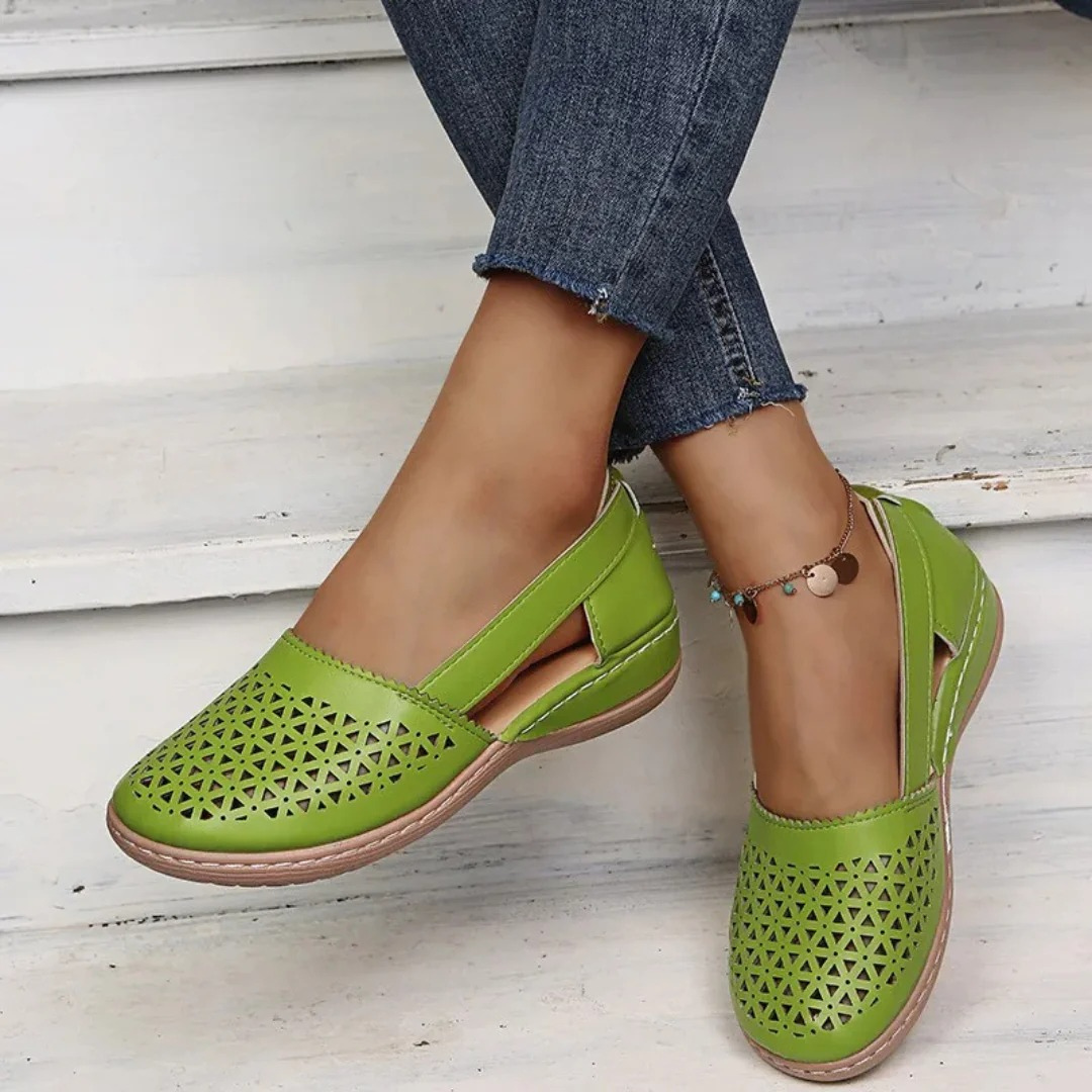 Komfortiva FlexSchritt Damen Slipper aus Leder mit Komfortsohle