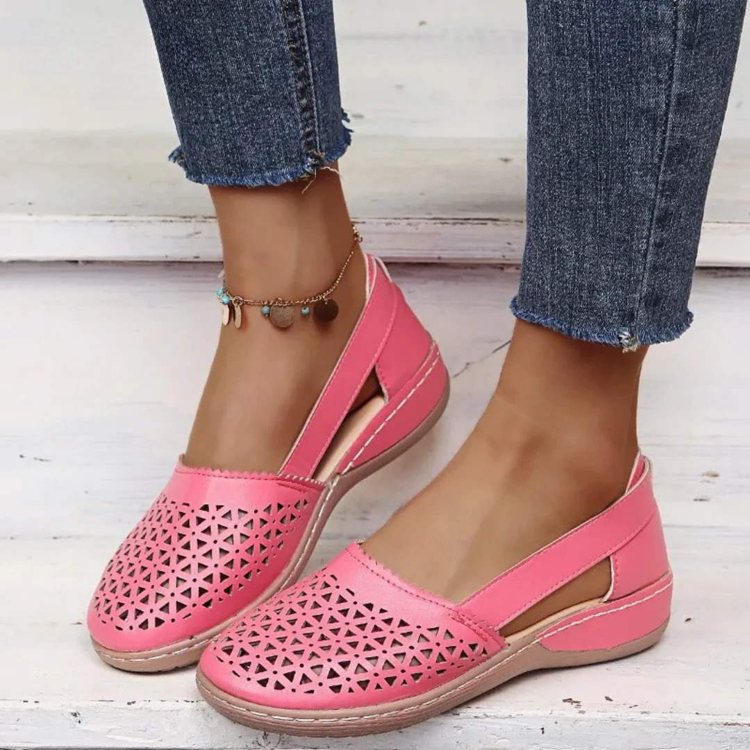 Komfortiva FlexSchritt Damen Slipper aus Leder mit Komfortsohle
