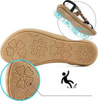 Komfortiva NaturSchritt Damen Ledersandalen im Boho-Stil mit Komfortfußbett