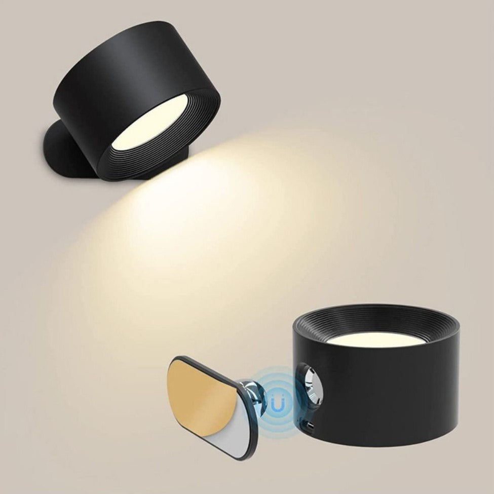 Bezprzewodowa lampa ścienna LED z obrotową głowicą i ładowaniem USB