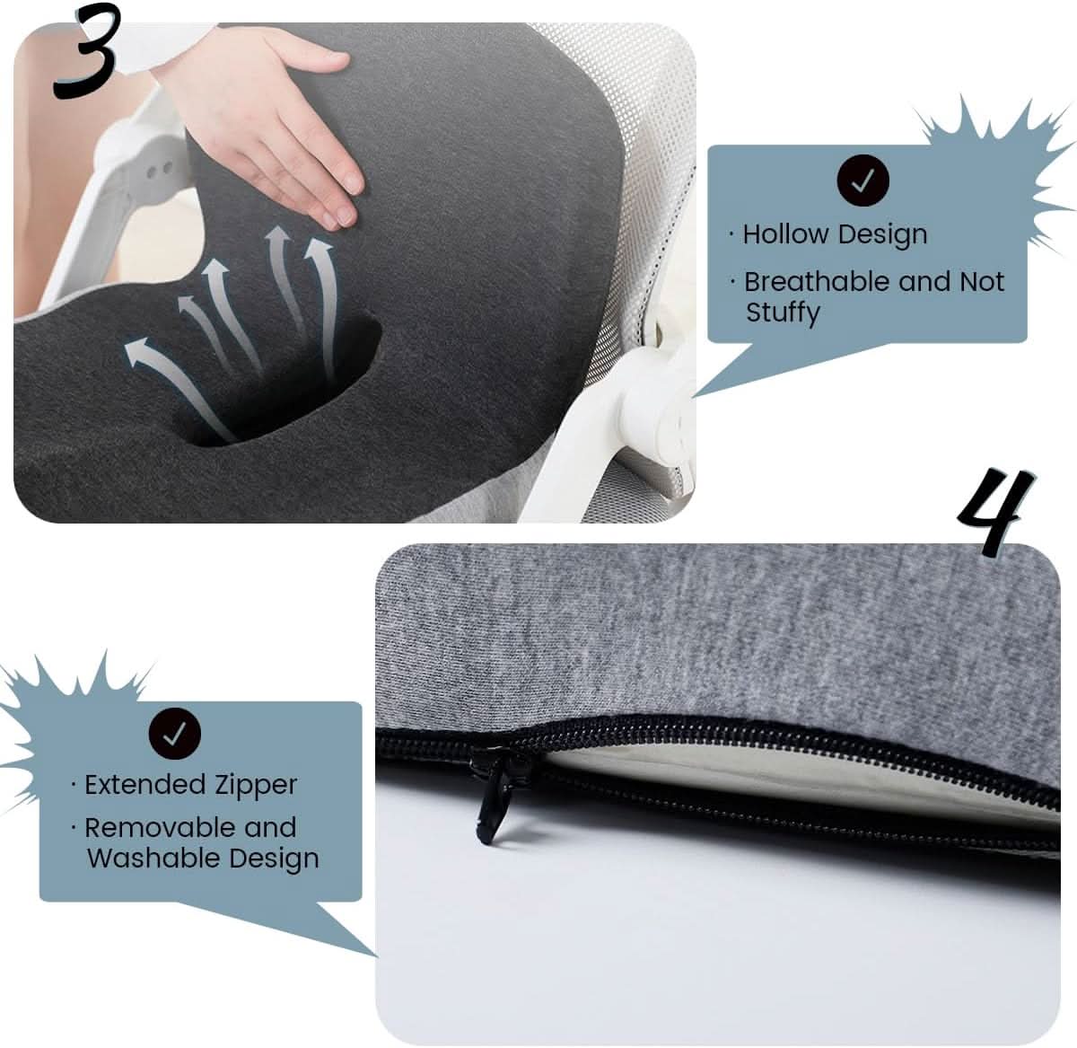 Comfortis poduszka na siedzenie z pianki memory dla ergonomicznego komfortu siedzenia