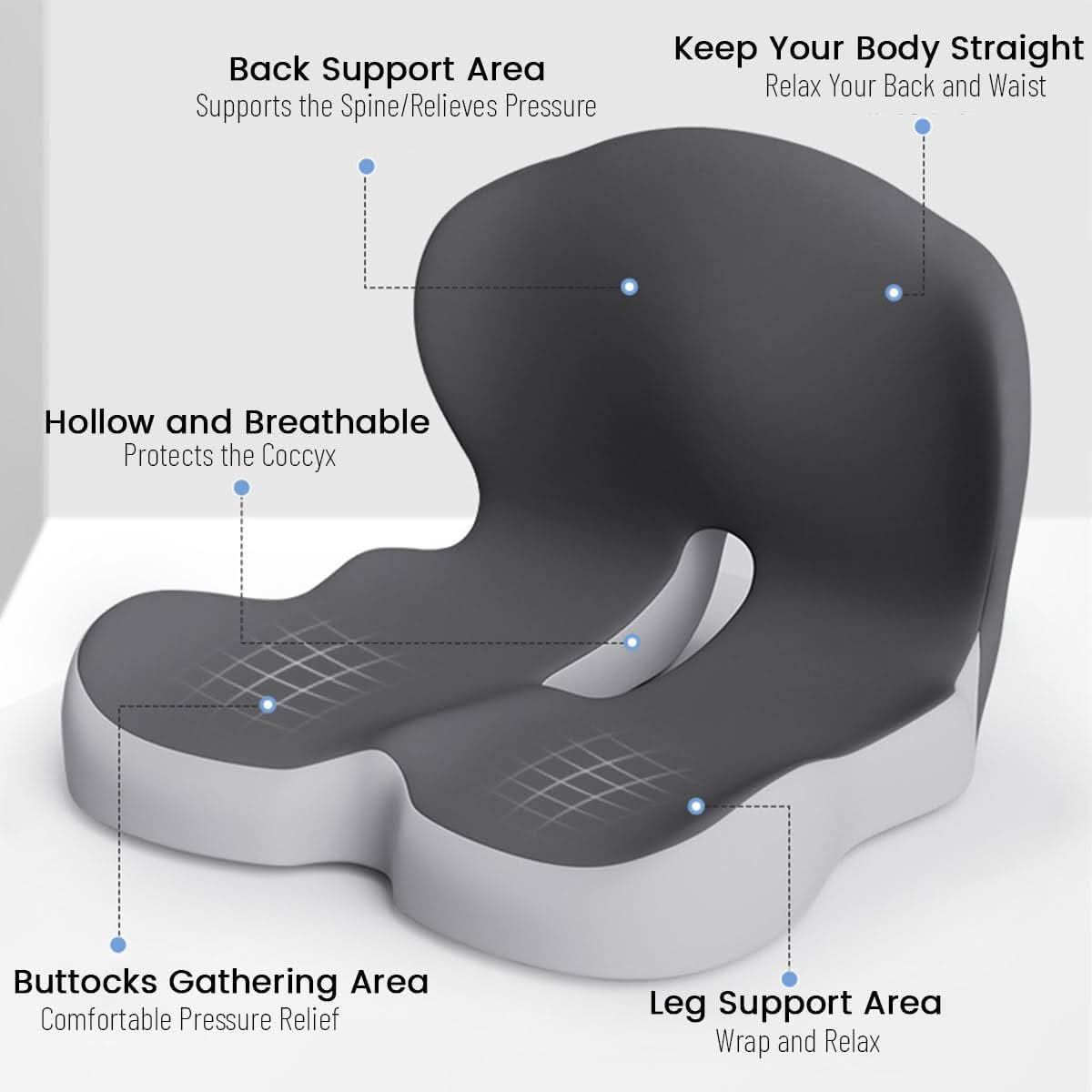 Comfortis poduszka na siedzenie z pianki memory dla ergonomicznego komfortu siedzenia