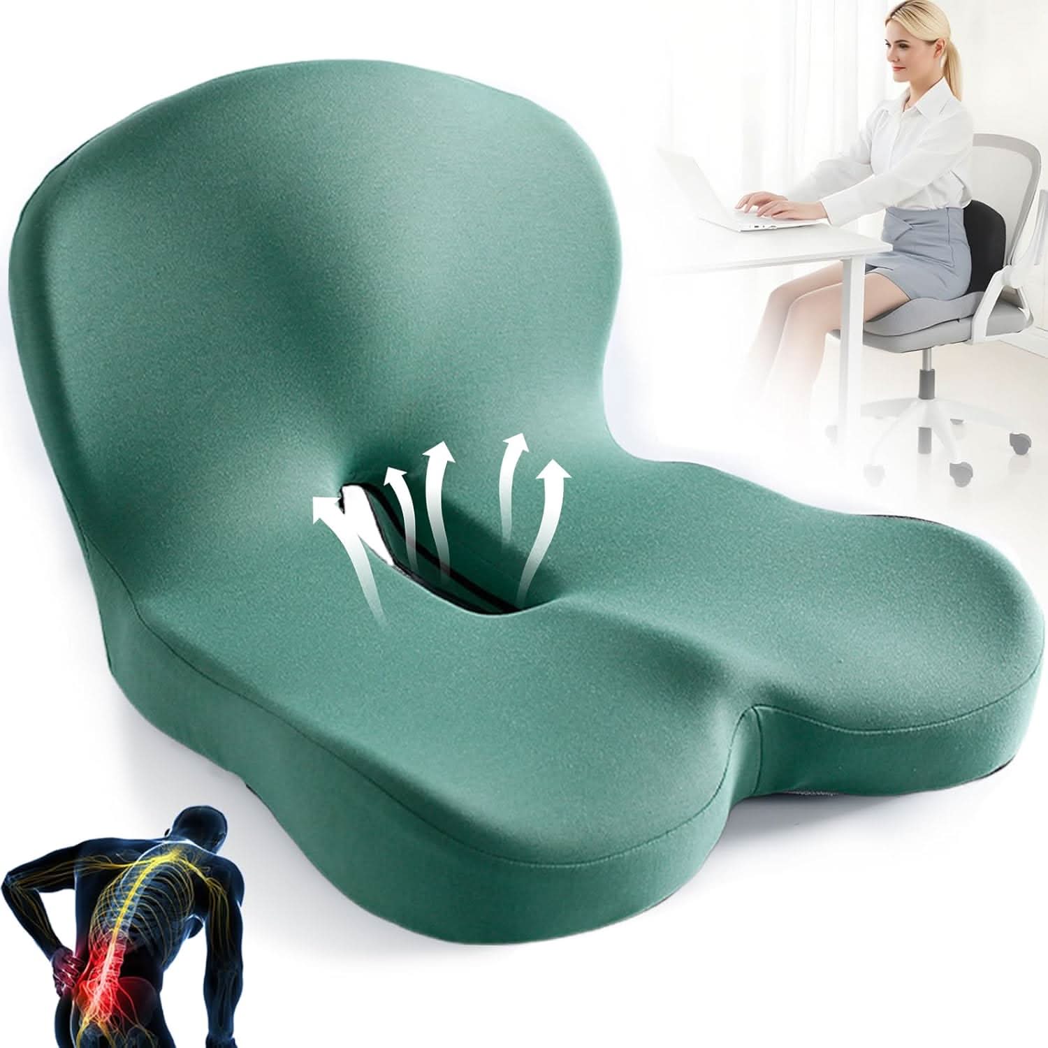 Comfortis poduszka na siedzenie z pianki memory dla ergonomicznego komfortu siedzenia