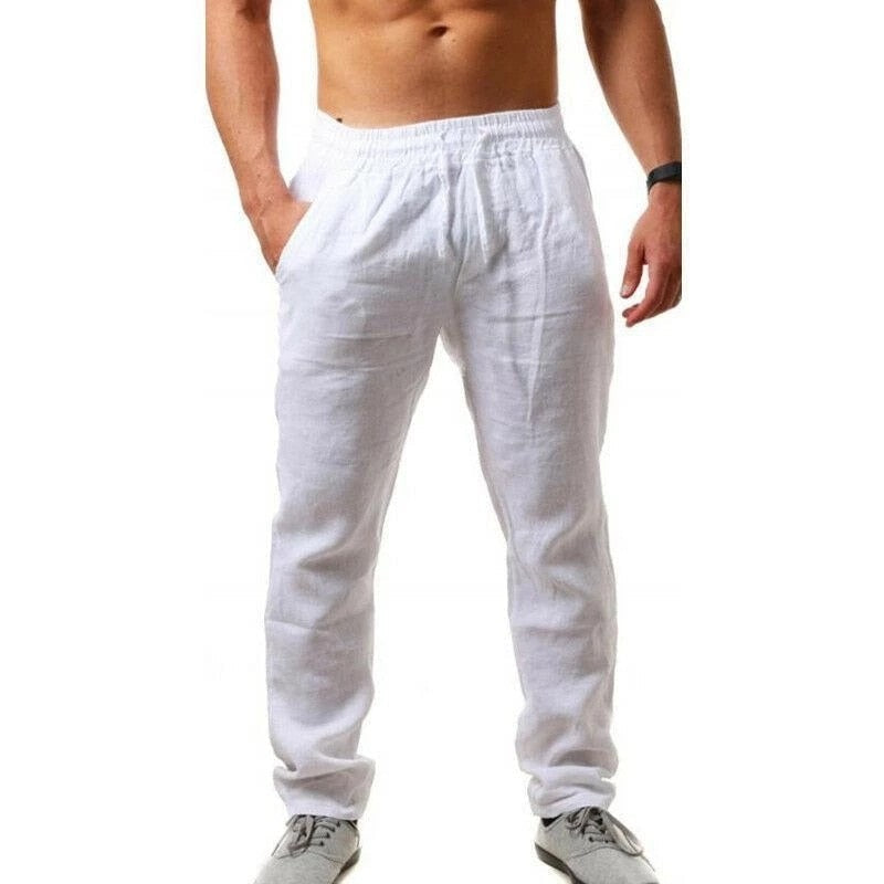 LeinenKomfort Herren Leinenhose mit Geradem Schnitt