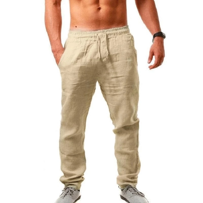 LeinenKomfort Herren Leinenhose mit Geradem Schnitt