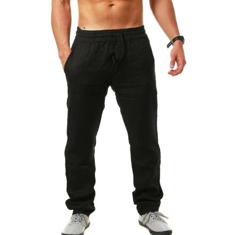 LeinenKomfort Herren Leinenhose mit Geradem Schnitt
