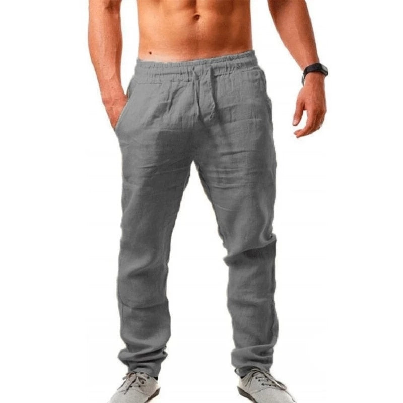 LeinenKomfort Herren Leinenhose mit Geradem Schnitt