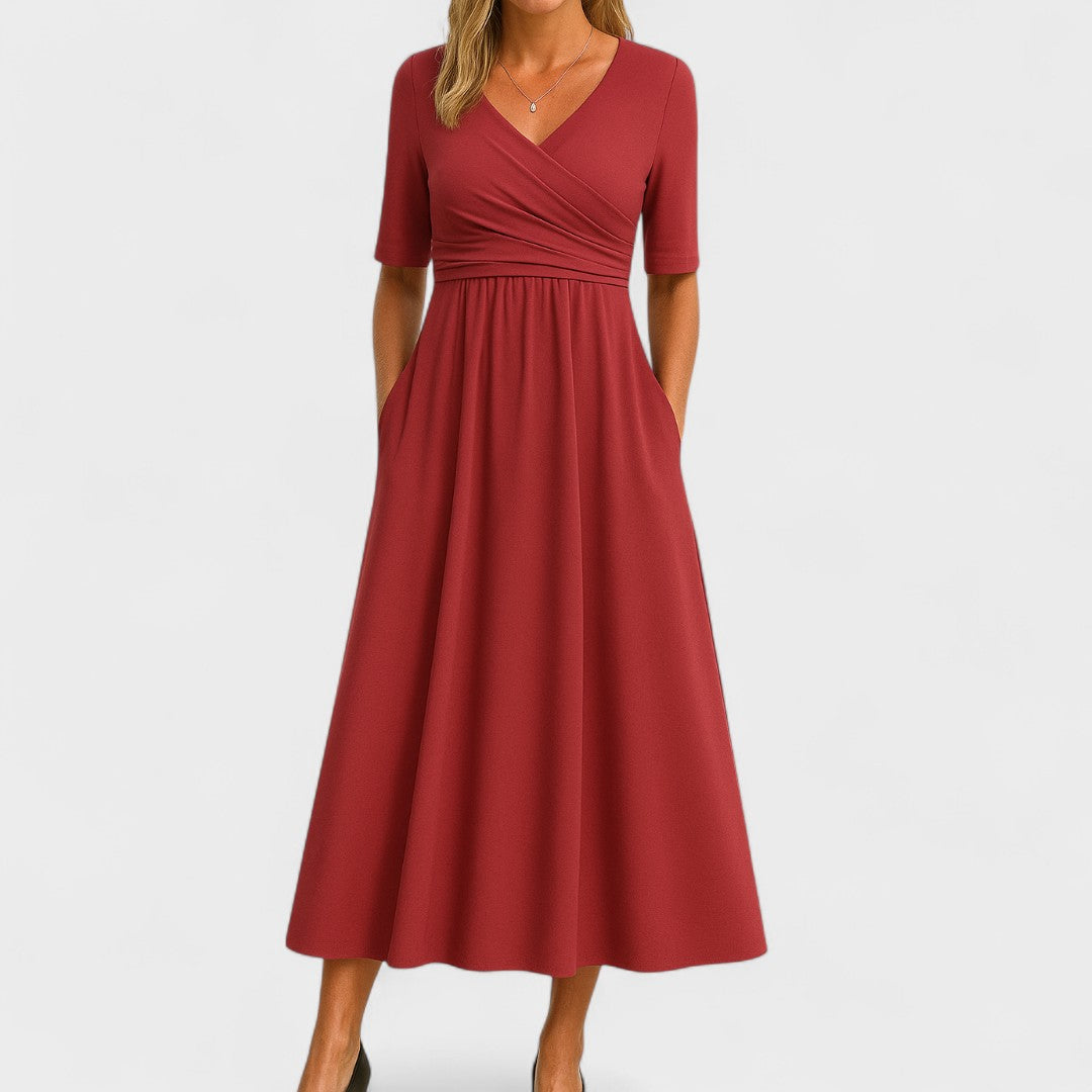 Damen Celestina Midi Kleid mit figurbetonter Passform