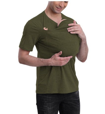 Babytrage Shirt für Eltern mit Integrierter Tragefunktion