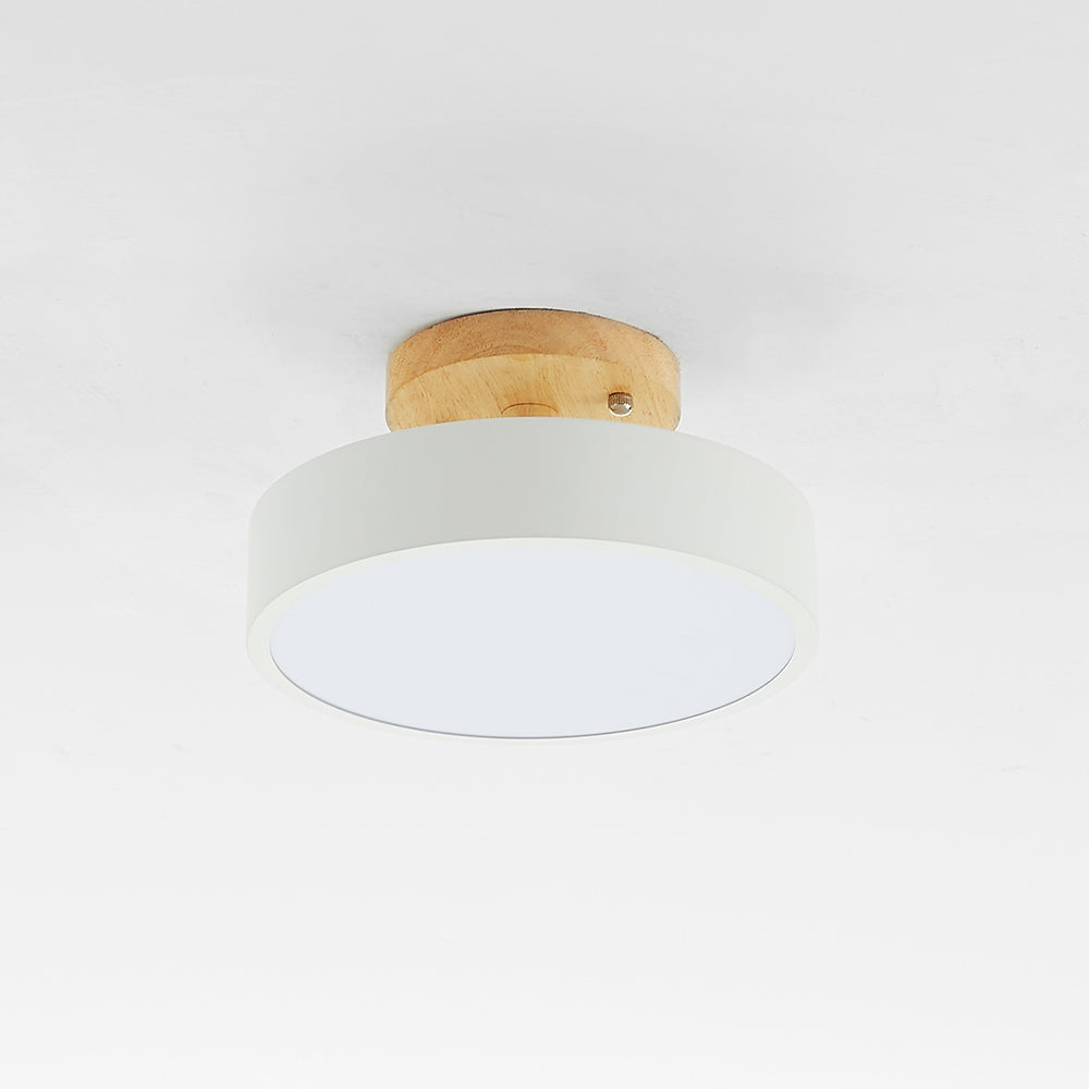 LumiRund LED Wandleuchte Rund Holz Acryl Modern