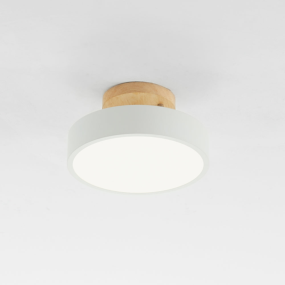LumiRund LED Wandleuchte Rund Holz Acryl Modern