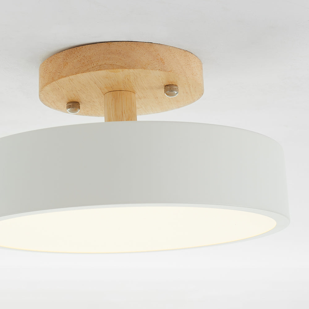 LumiRund LED Wandleuchte Rund Holz Acryl Modern