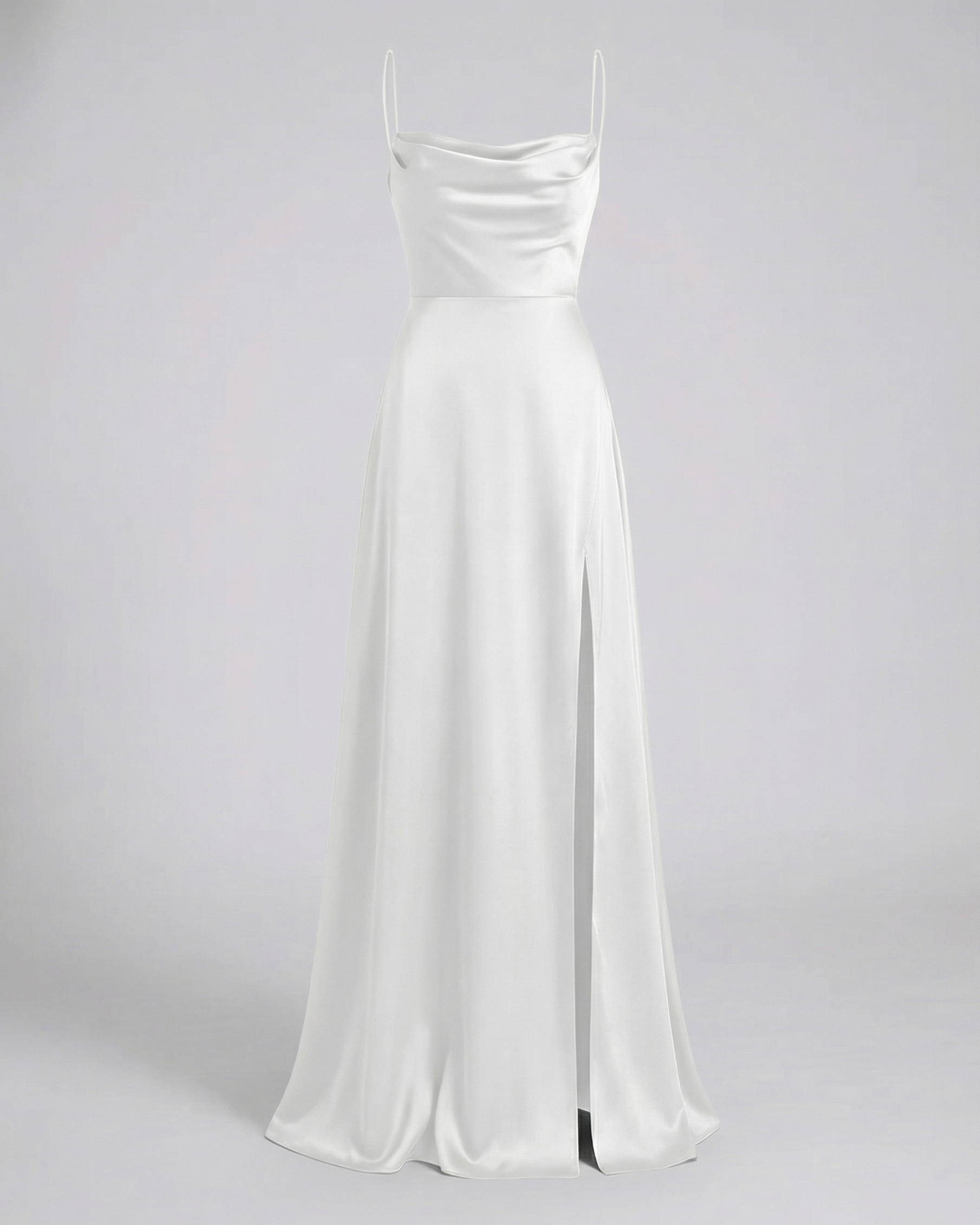 Silvara Maxikleid Damen – Langarmkleid mit Seitenschlitz