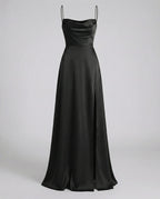 Silvara Maxikleid Damen – Langarmkleid mit Seitenschlitz