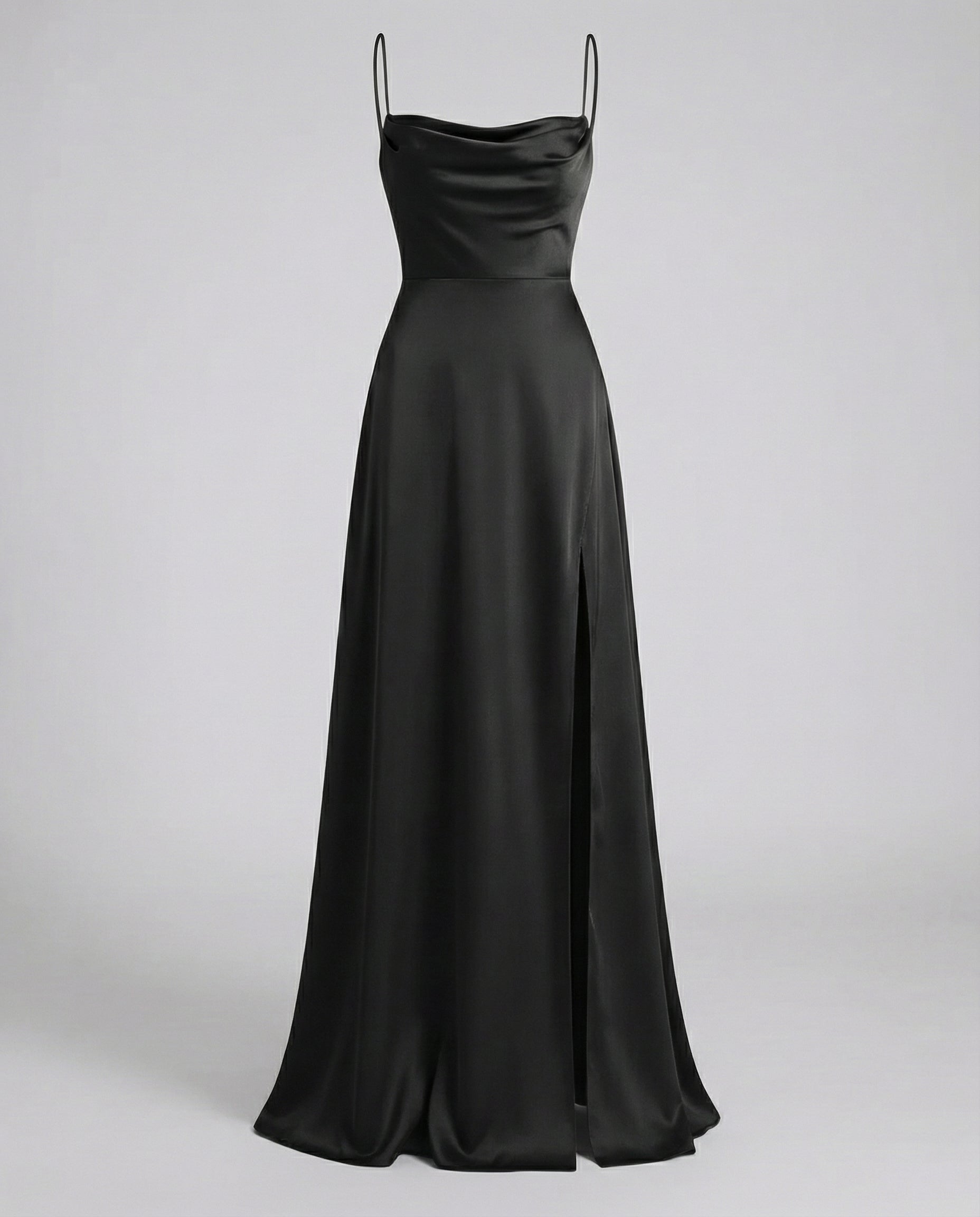 Silvara Maxikleid Damen – Langarmkleid mit Seitenschlitz