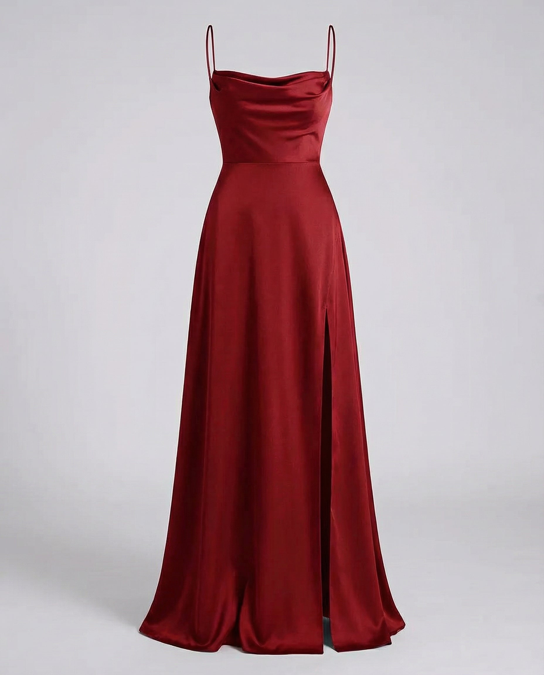 Silvara Maxikleid Damen – Langarmkleid mit Seitenschlitz