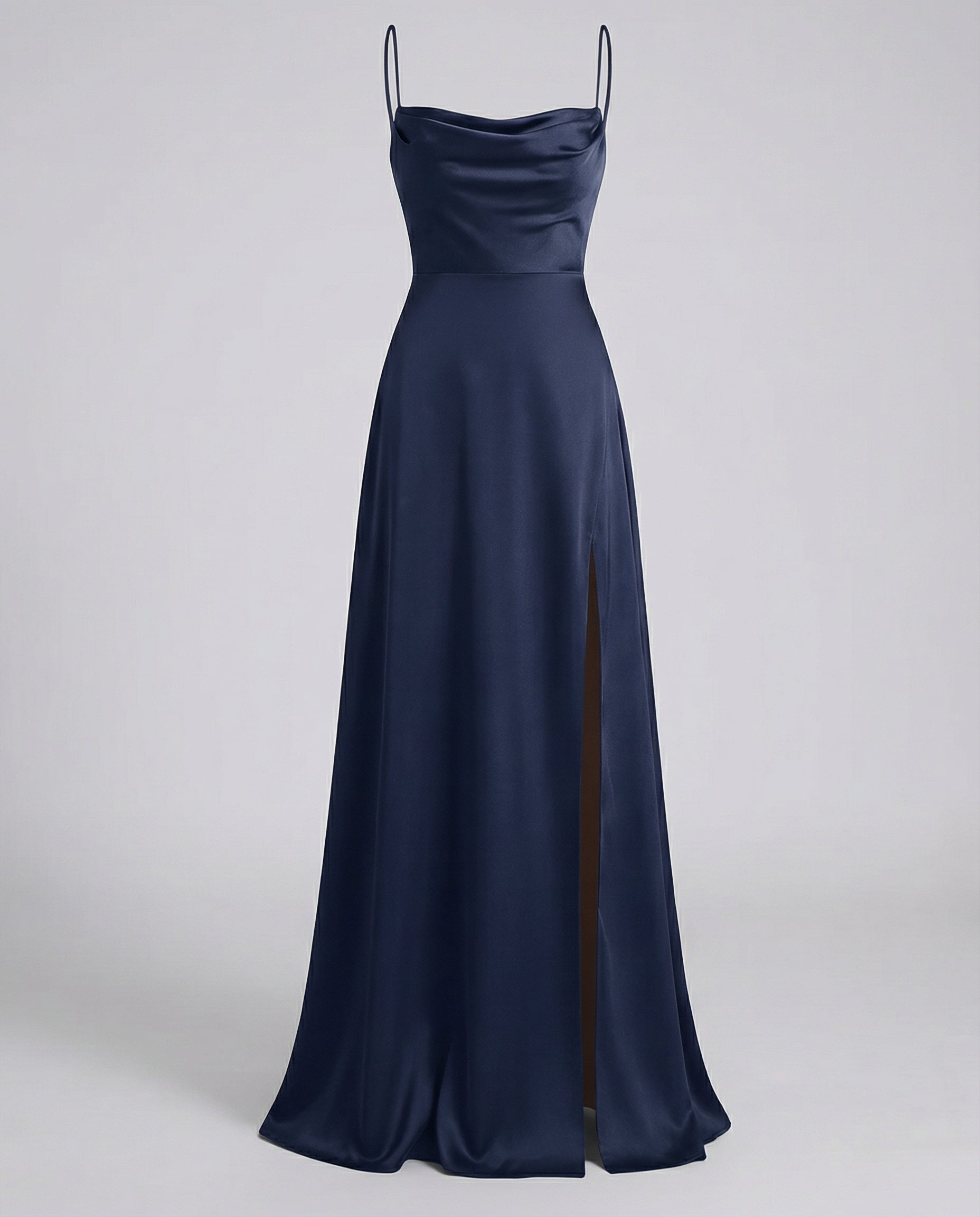 Silvara Maxikleid Damen – Langarmkleid mit Seitenschlitz