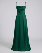 Silvara Maxikleid Damen – Langarmkleid mit Seitenschlitz
