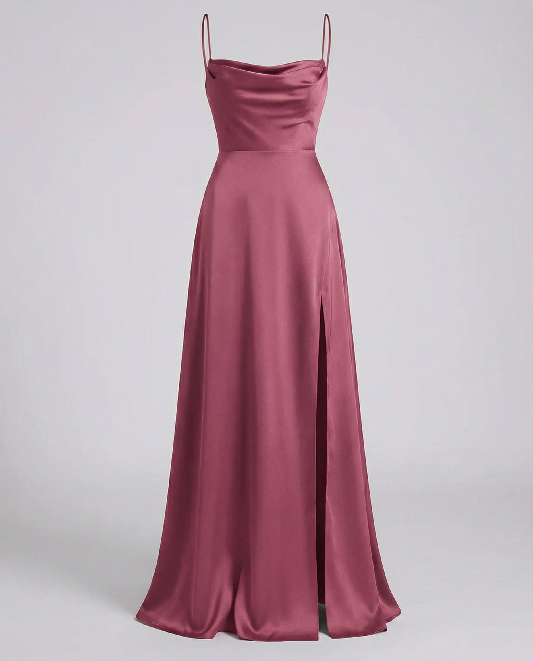 Silvara Maxikleid Damen – Langarmkleid mit Seitenschlitz