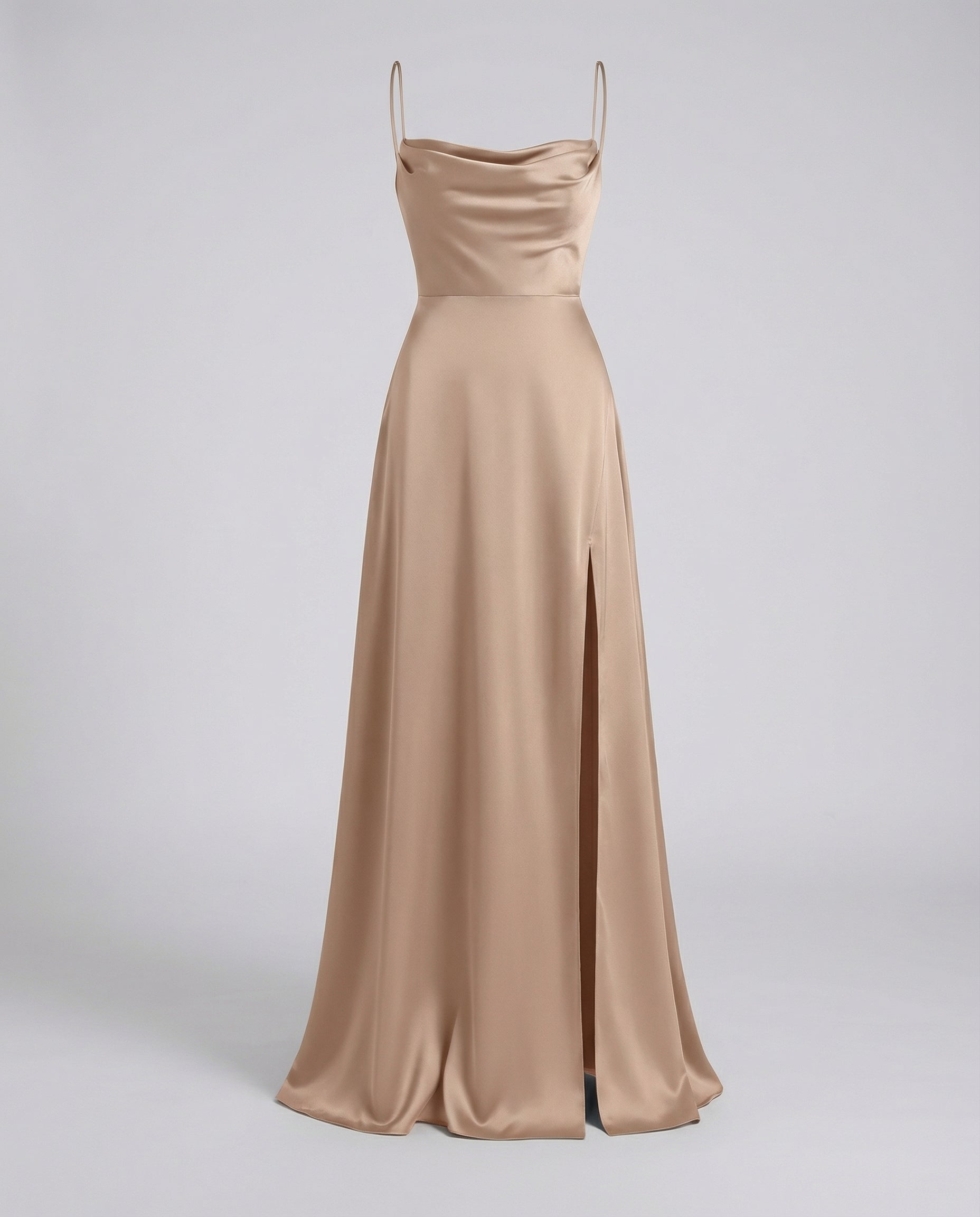 Silvara Maxikleid Damen – Langarmkleid mit Seitenschlitz