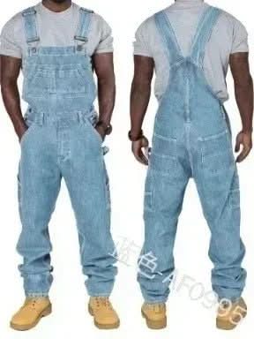 UrbanWerk herre snekkerbukser i denim med justerbare stropper