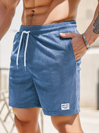 MarinoFlex Herren Badeshorts – Gestreifte Badehose mit Kordelzug