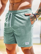 MarinoFlex Herren Badeshorts – Gestreifte Badehose mit Kordelzug