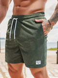 MarinoFlex Herren Badeshorts – Gestreifte Badehose mit Kordelzug